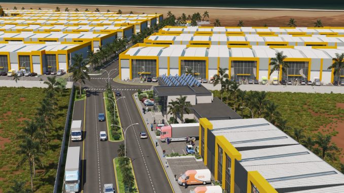 Diseño del Parque Logístico_ almacenes, pistas, áreas verdes, oficinas con los más altos estándares internacionales